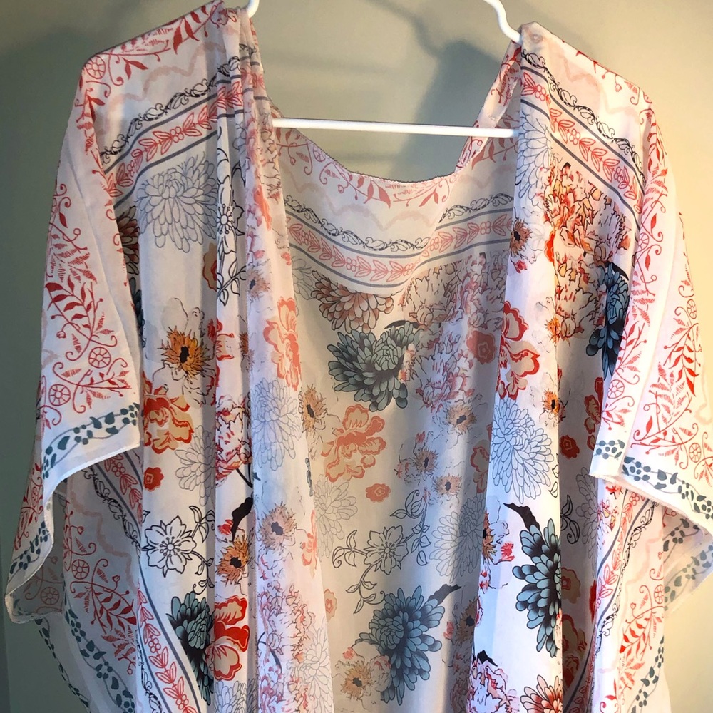 Knee Length Bohemian Kimono Swim Cover up